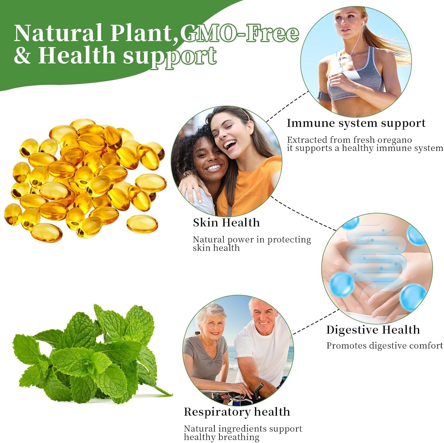 Oil of Oregano with Black Seed Oil,2-In-1 Oregano Oil Capsules Organic,6000Mg per Serving,300 Softgels,4X Strength Carvacrol & Thymoquinone,Non-Gmo,Gluten Free & Immune Support