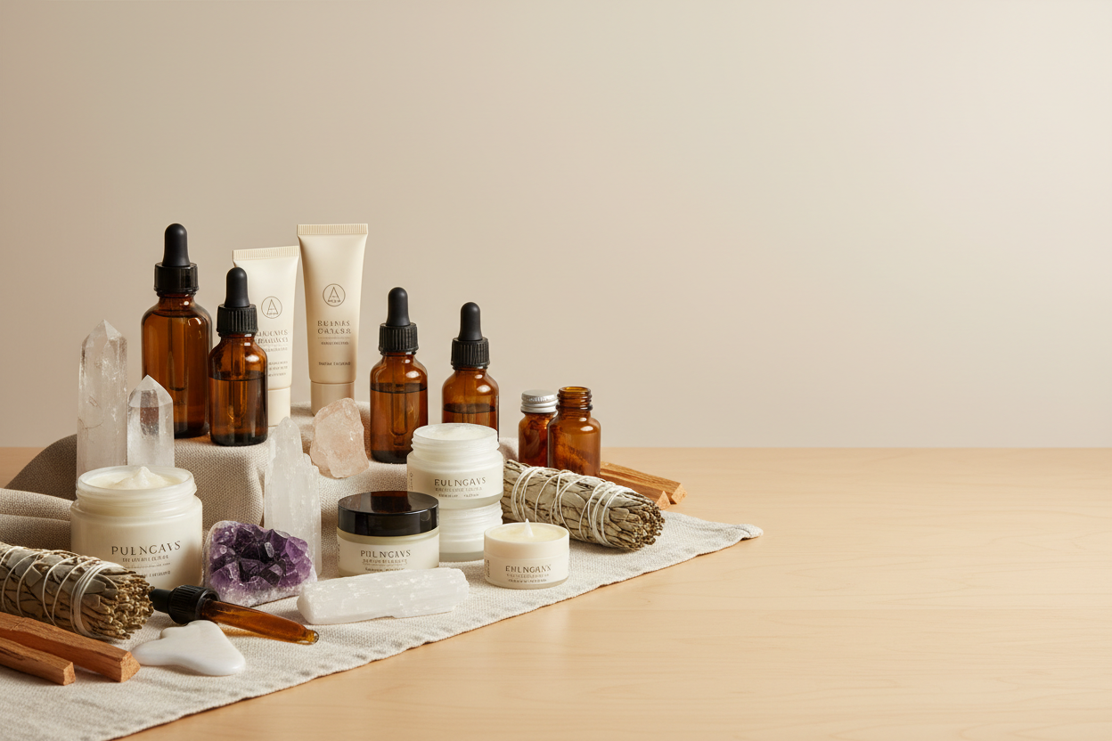 wellness products on the left side of the image